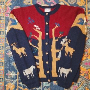 Vintage SKYR Noah's Arc Shetland Wool Button Front Cardigan
